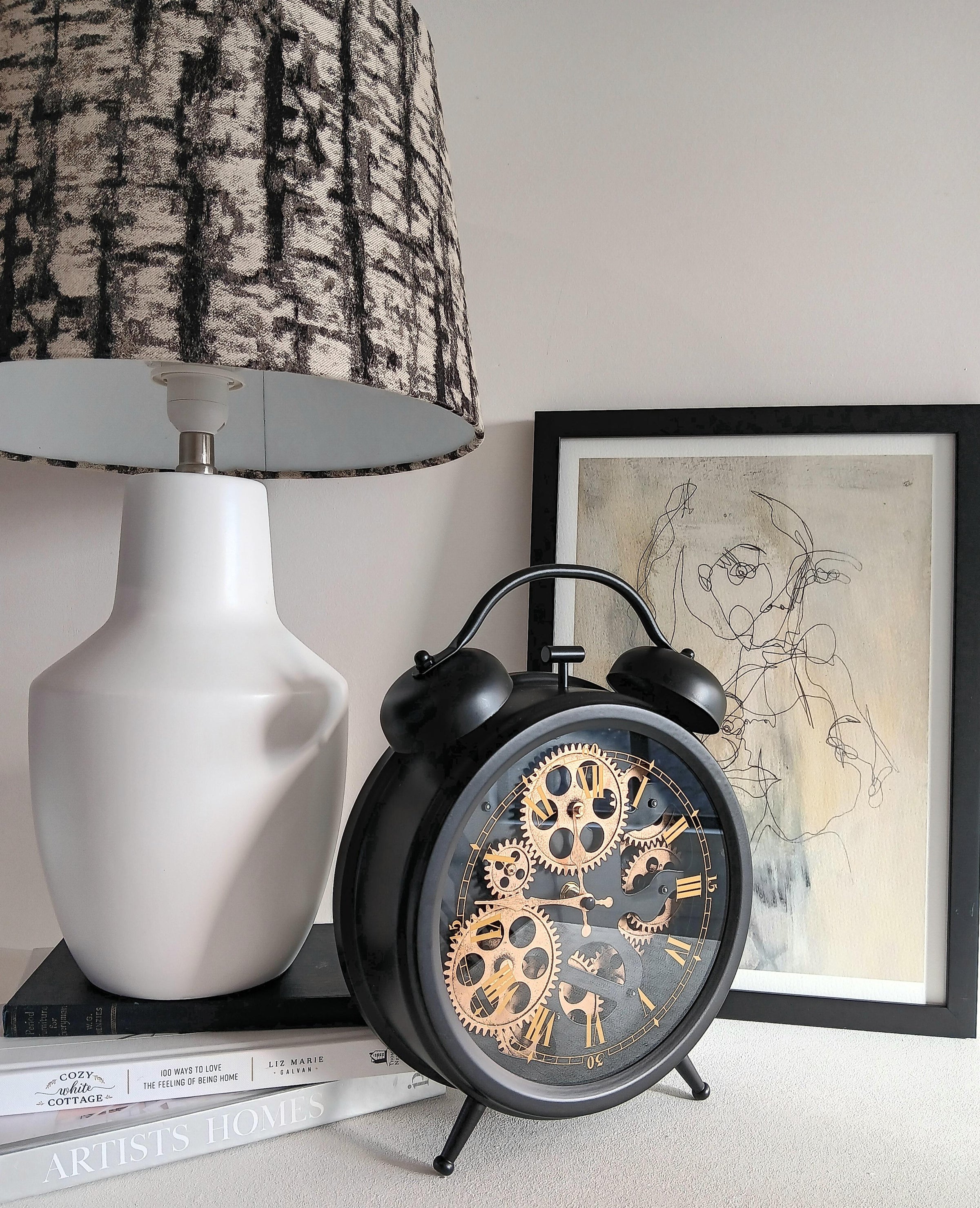 Newton Bell exposed gear large black clock | www.eighty8interiordesigns ...